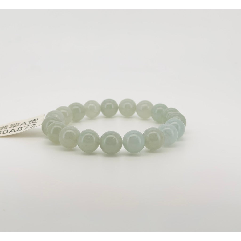 Icy Green Jadeite Bracelet 10mm with Certificate | Natural Jadeite with certificate