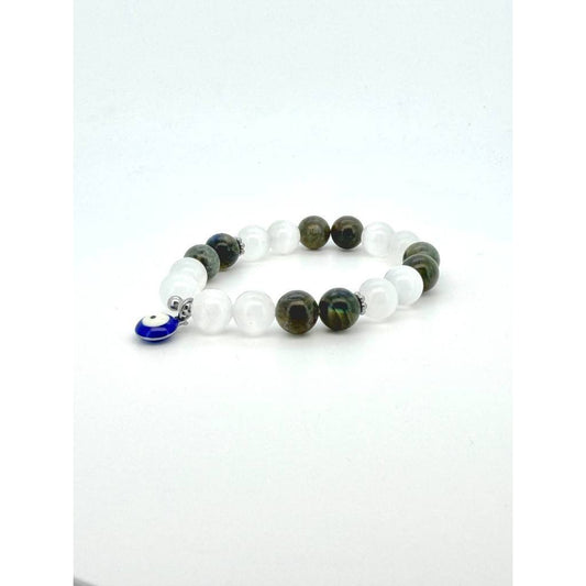 Selenite Satin Spar & Labradorite Protection Bracelet