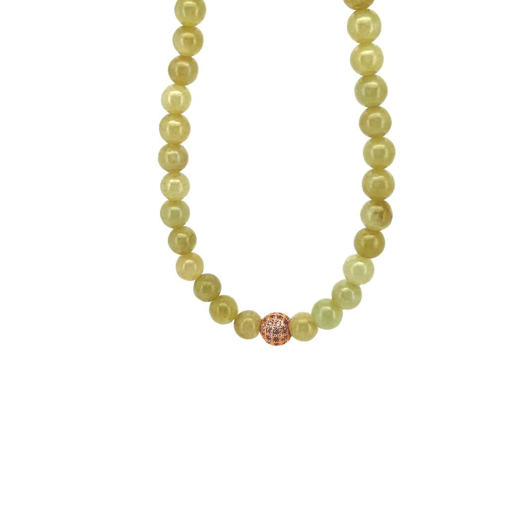 Burmese Tea Green Jade Necklace with Certificate of Authenticity