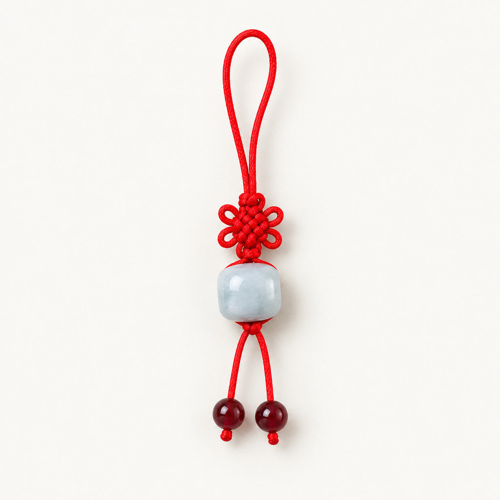 Dainty Jadeite Jade Barrel Bag / Phone Charm