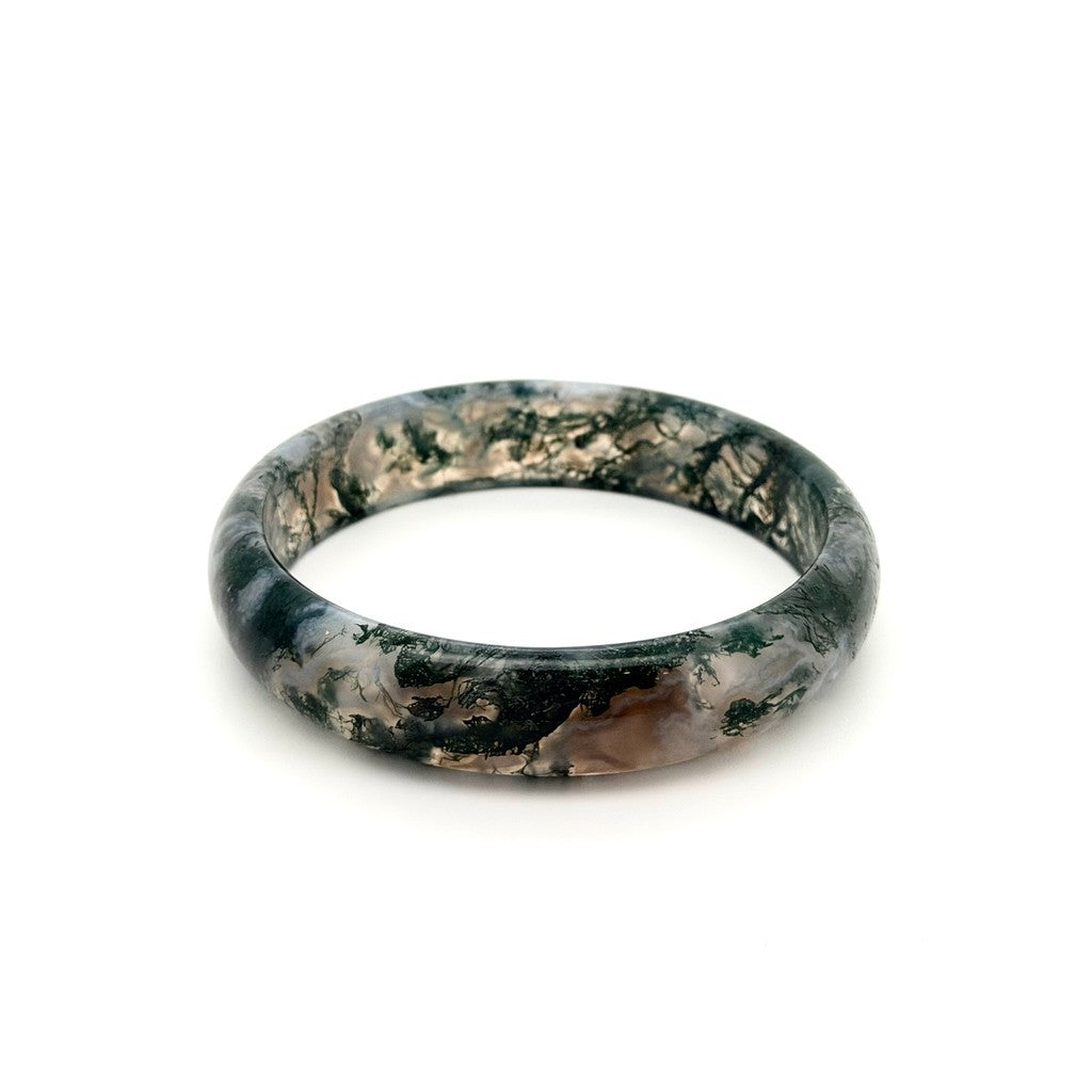 Moss Agate Bangle (seller fave) 60mm