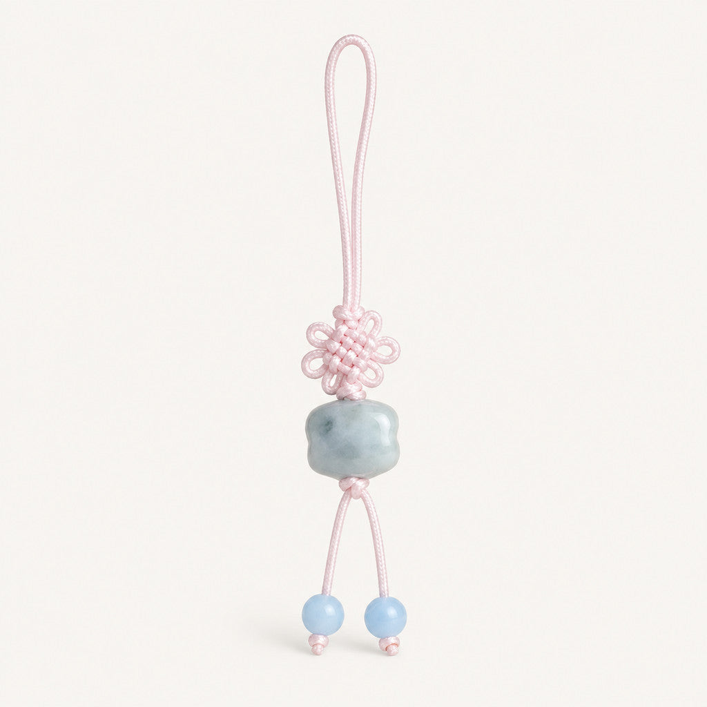 Dainty Jadeite Jade Barrel Bag / Phone Charm