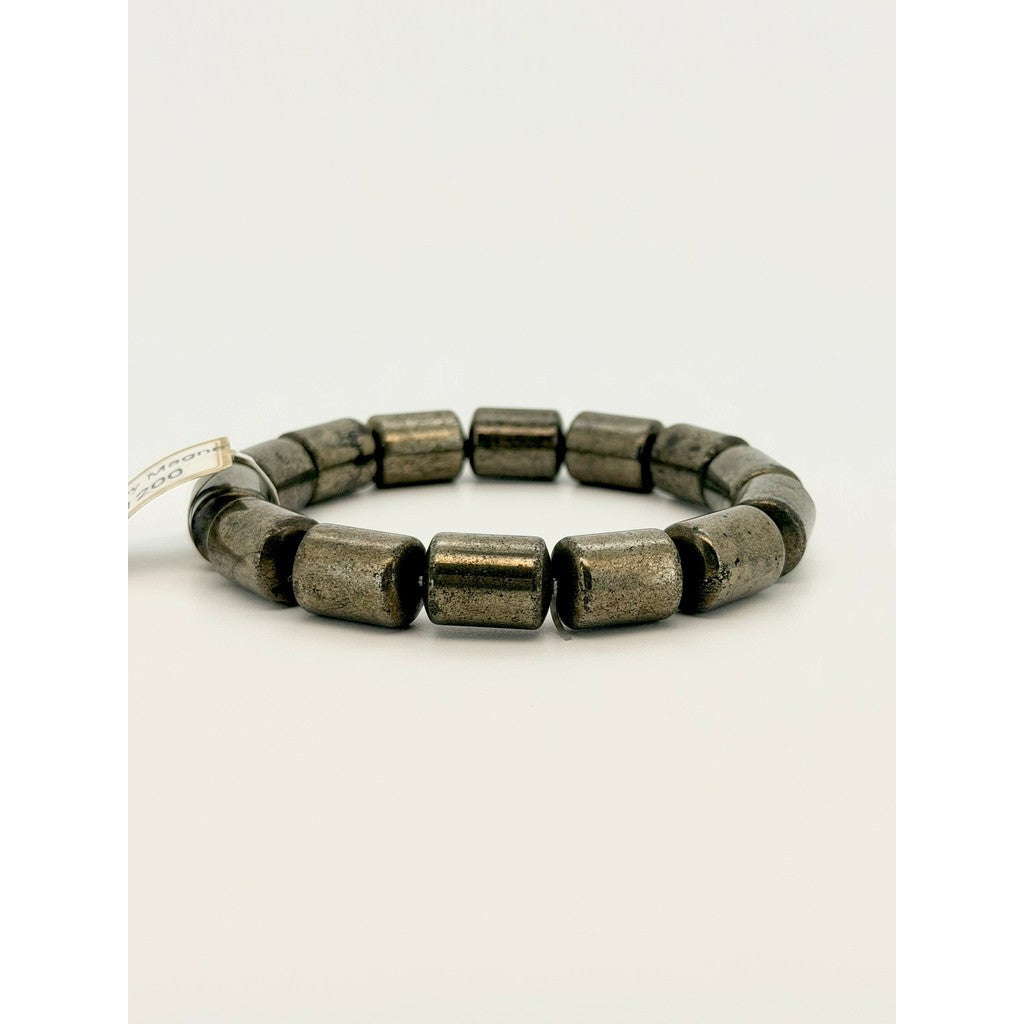 Natural Pyrite Barrel Shape Bracelet