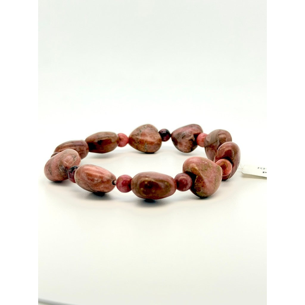 Natural Rhodonite Heart Bracelet