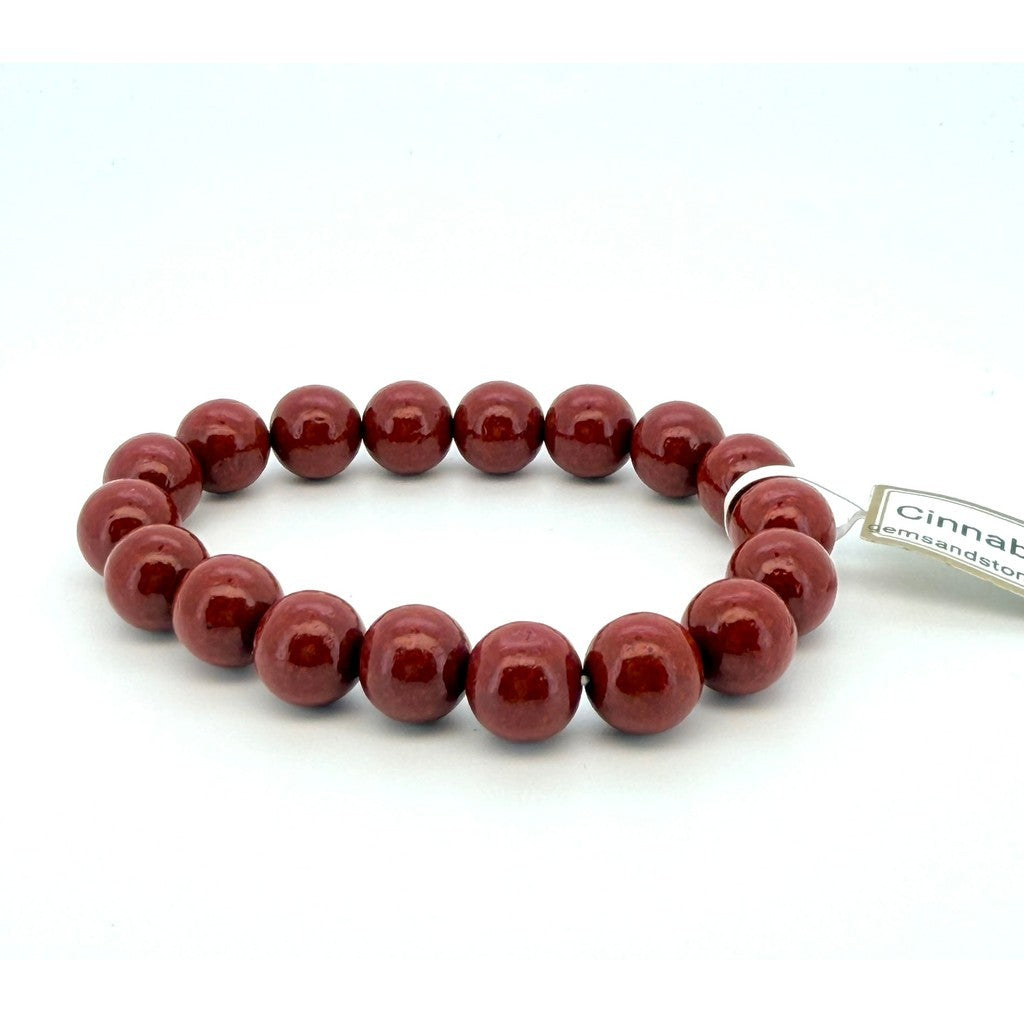 Cinnabar Round Bead Bracelet – Luck, Protection & Prosperity