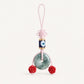 Evil Eye Jade Donut Bag Charm hand made