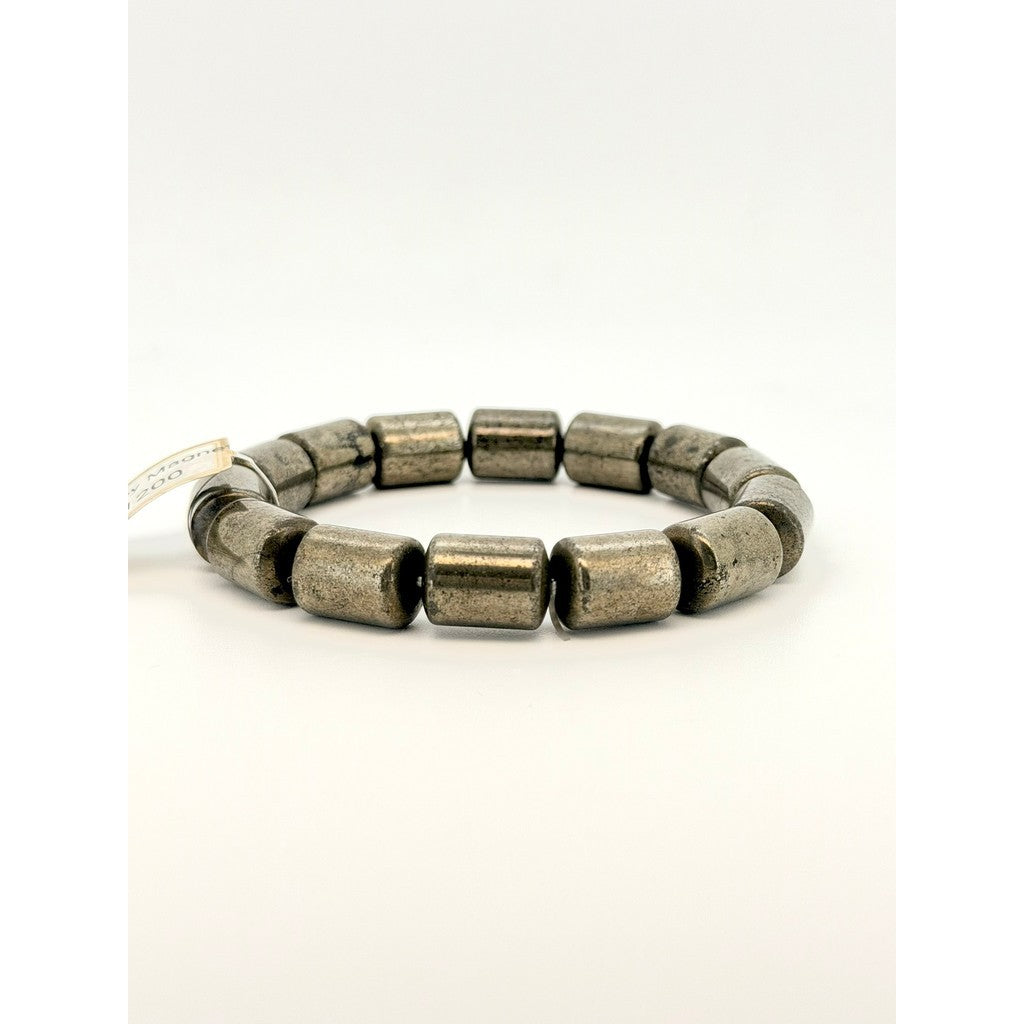 Natural Pyrite Barrel Shape Bracelet