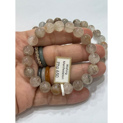 Round Garden Quartz / Phantom Quartz Bracelet | Natural Crystal Gemstone