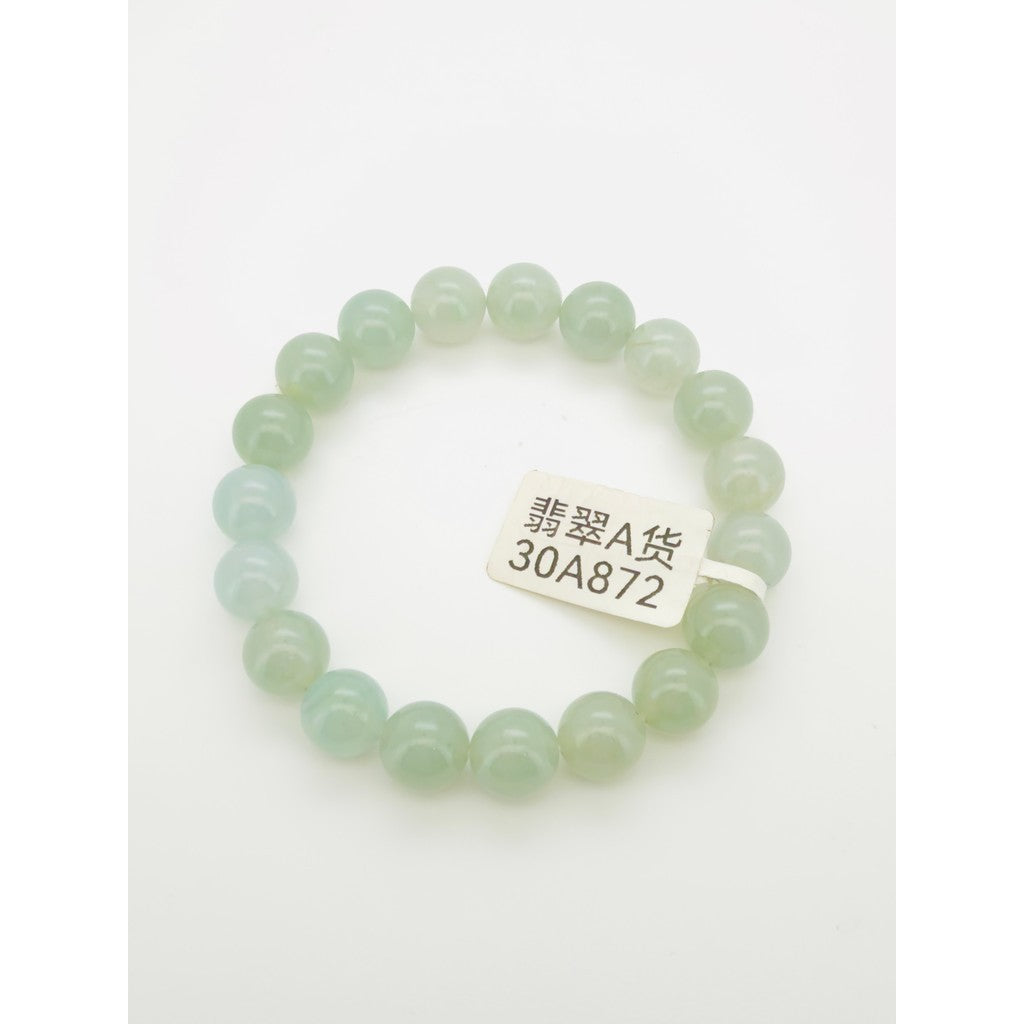 Icy Green Jadeite Bracelet 10mm with Certificate | Natural Jadeite with certificate
