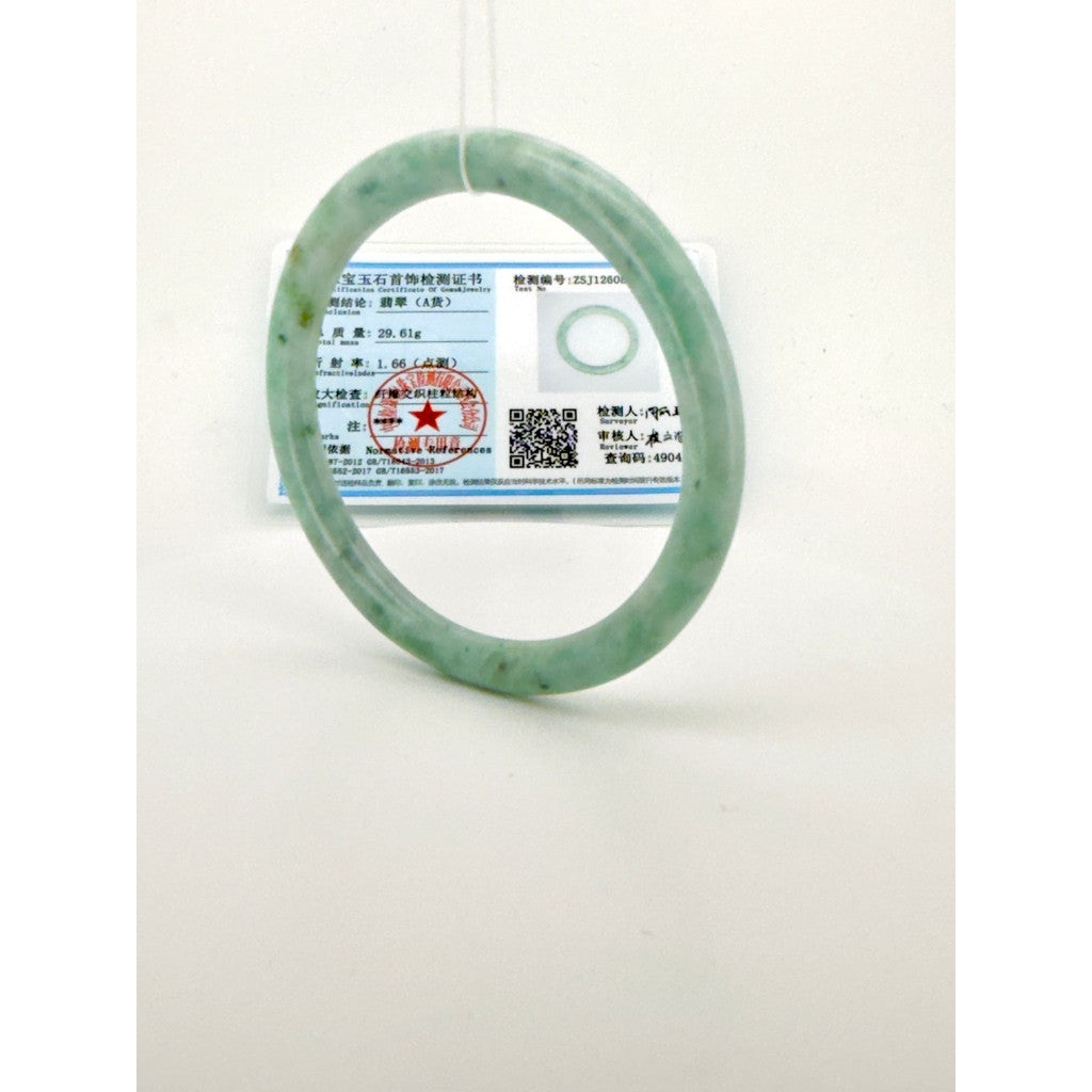 Natural Jadeite Jade Bangle Authentic Apple Green Jade Bangle Bracelet with Certificate