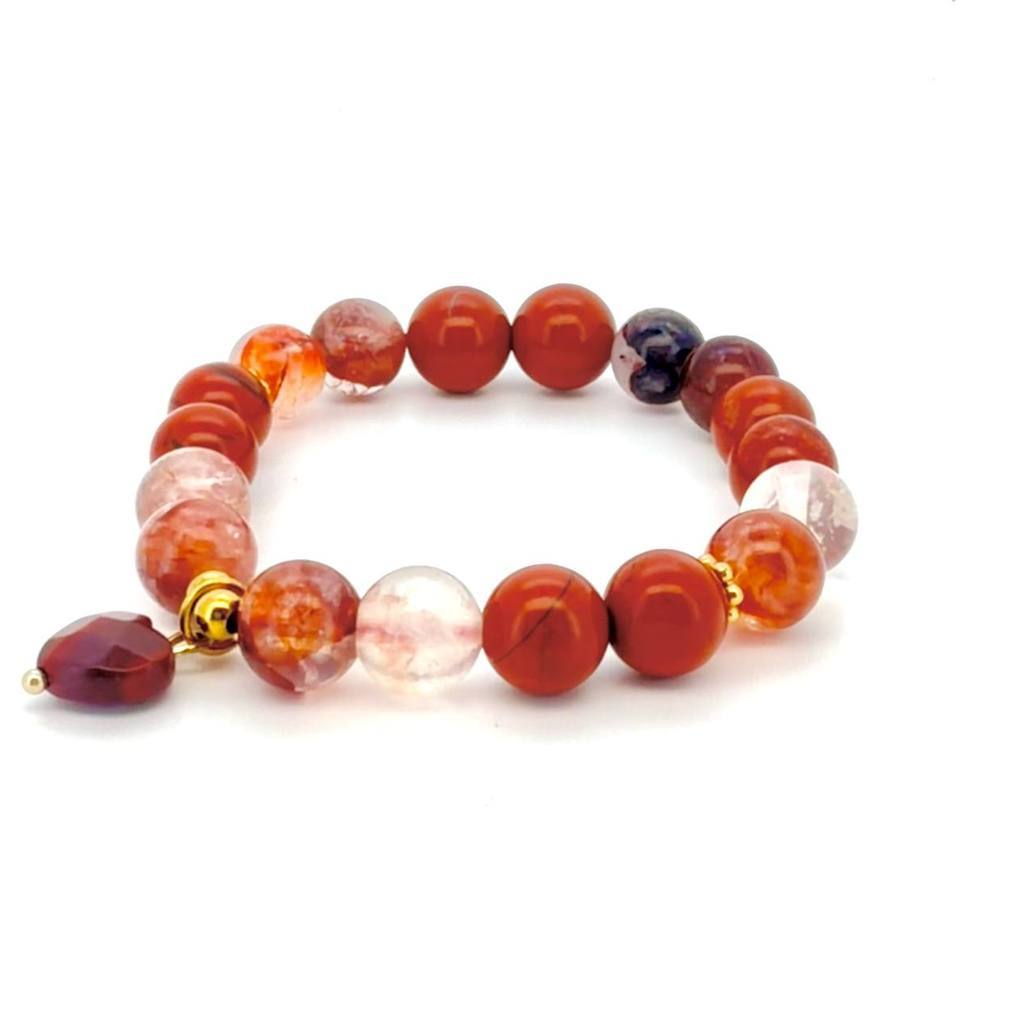 Fire Quartz & Red Jasper Protection Bracelet – Ghost Month & Everyday Wear