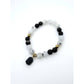 Rainbow Moonstone & Obsidian Protection Bracelet with Black Tourmaline Charm