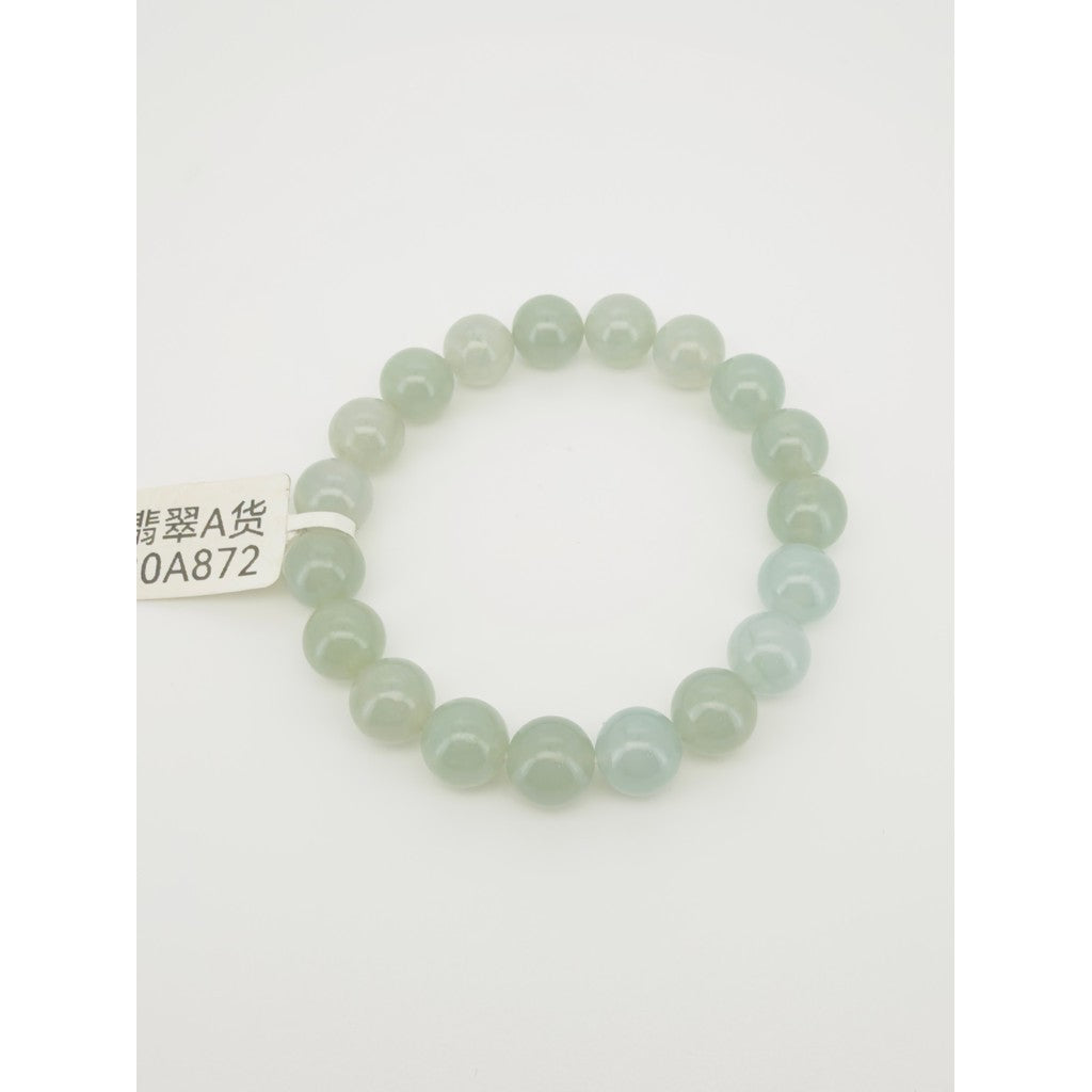 Icy Green Jadeite Bracelet 10mm with Certificate | Natural Jadeite with certificate