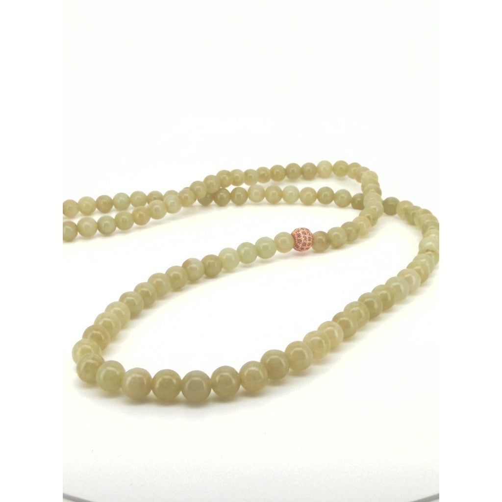 Burmese Tea Green Jade Necklace with Certificate of Authenticity
