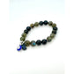 Obsidian & Labradorite Protection Bracelet with Evil Eye & Black Tourmaline Charm
