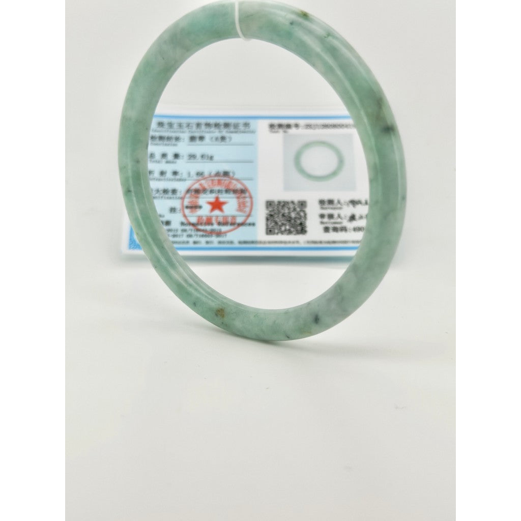 Natural Jadeite Jade Bangle Authentic Apple Green Jade Bangle Bracelet with Certificate