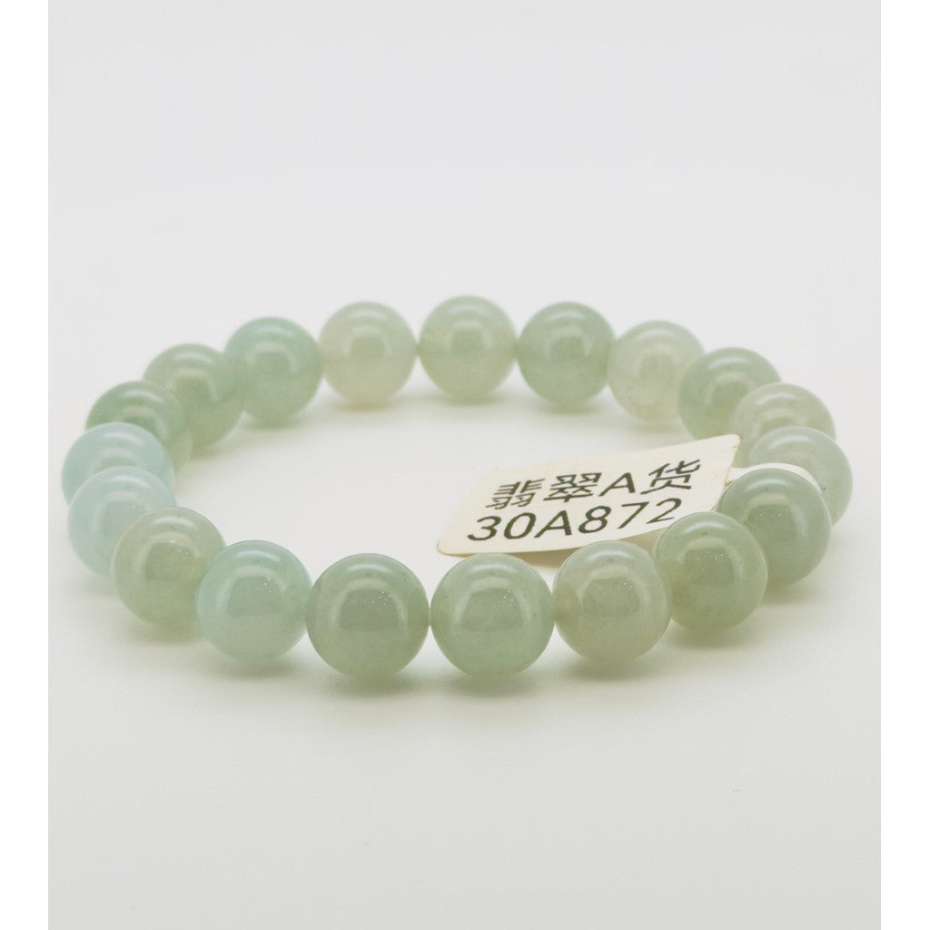 Icy Green Jadeite Bracelet 10mm with Certificate | Natural Jadeite with certificate