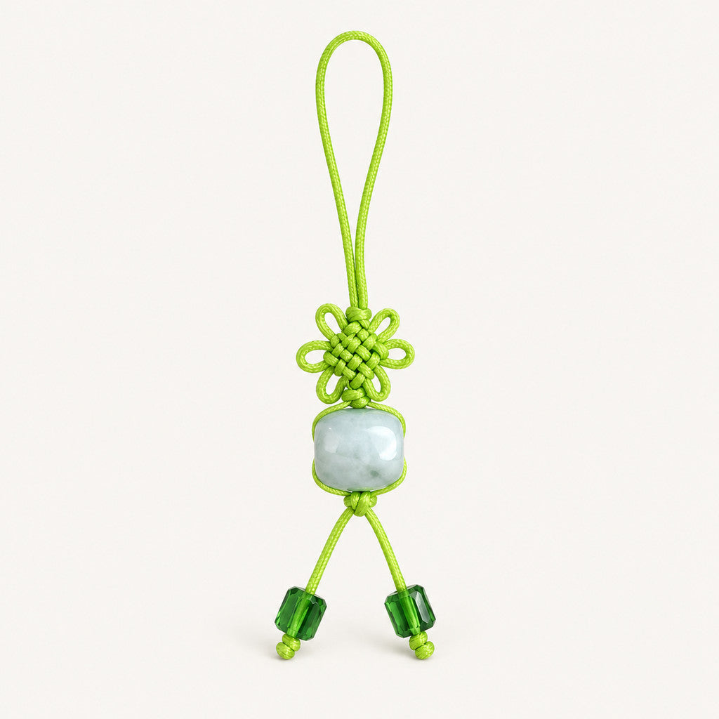 Dainty Jadeite Jade Barrel Bag / Phone Charm