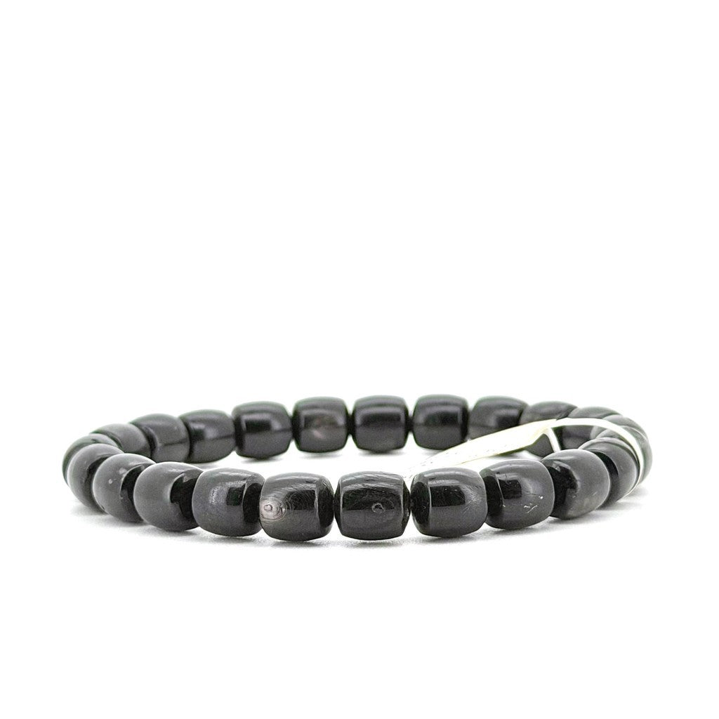 Hypersthene Rounded Square Barrel Bracelet | 8mm Natural Stone