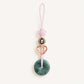 Evil Eye Jade Donut Bag Charm hand made