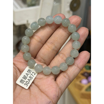 Icy Green Jadeite Bracelet 10mm with Certificate | Natural Jadeite with certificate