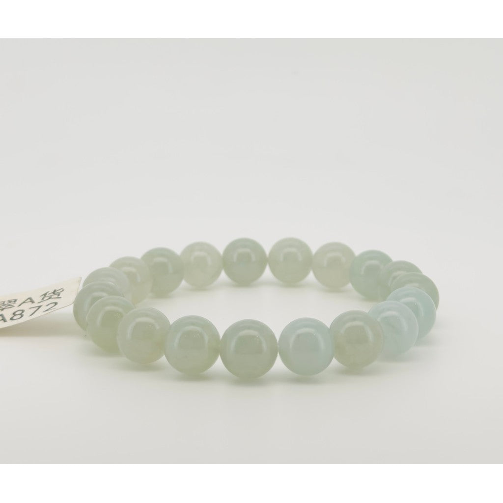 Icy Green Jadeite Bracelet 10mm with Certificate | Natural Jadeite with certificate