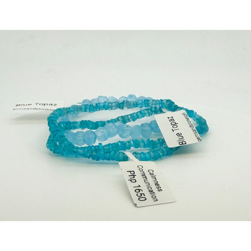 Blue Topaz Bracelet – Faceted Beads