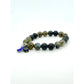 Obsidian & Labradorite Protection Bracelet with Evil Eye & Black Tourmaline Charm
