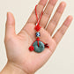 Evil Eye Jade Donut Bag Charm hand made