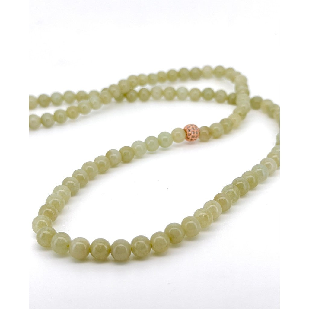 Burmese Tea Green Jade Necklace with Certificate of Authenticity