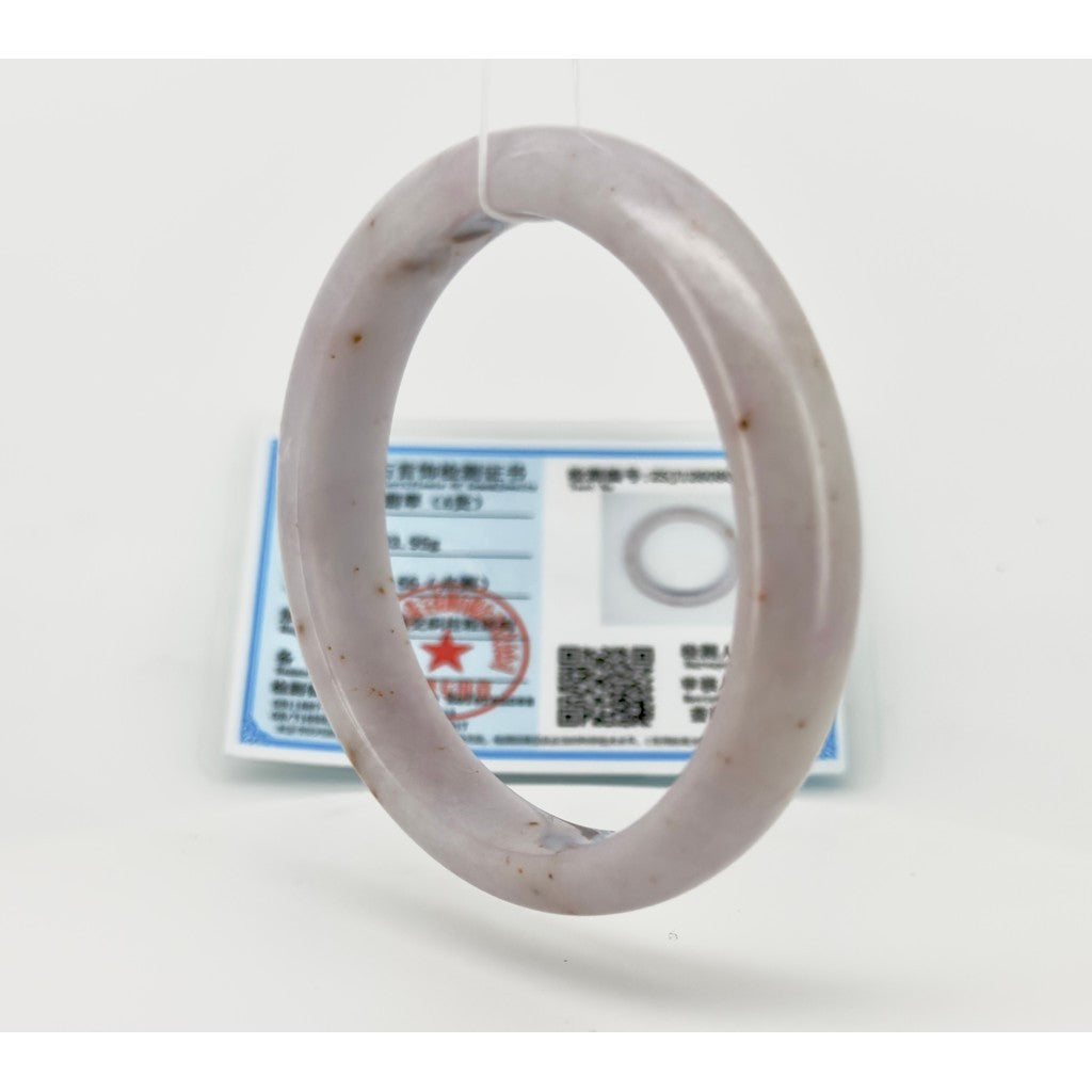 Natural Jadeite Jade Bangle Authentic Pink Purple Jade Bangle Bracelet with Certificate