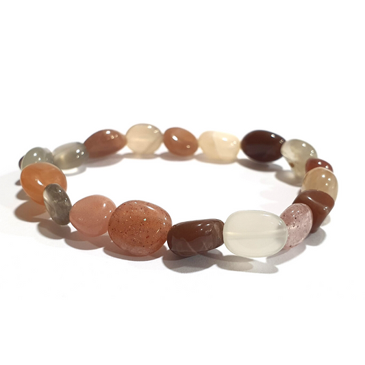 Assorted Moonstone pebbles Gemstone bracelet