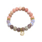 Pink Opal, Blue Lace, and Sakura Tourmaline with Heart Charm