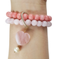 rose quartz and pink chalcedony double layer combination bracelet - Gems & stones ph
