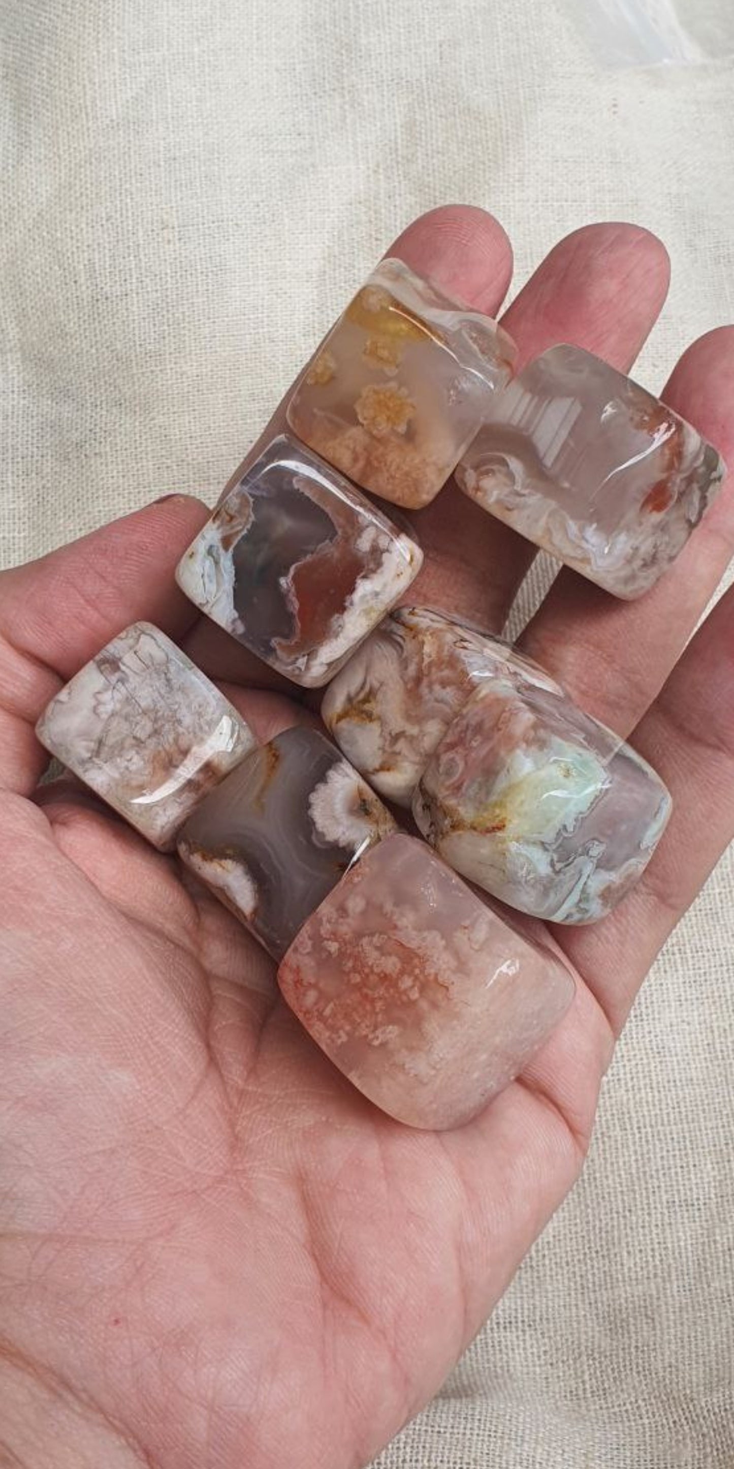 Flower Agate Cube