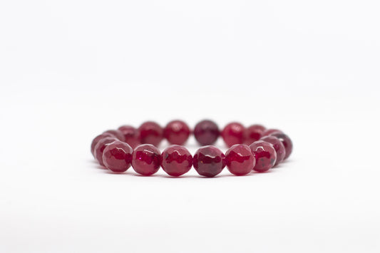 Faceted ruby quartz gemstone bracelet - Gems & stones ph