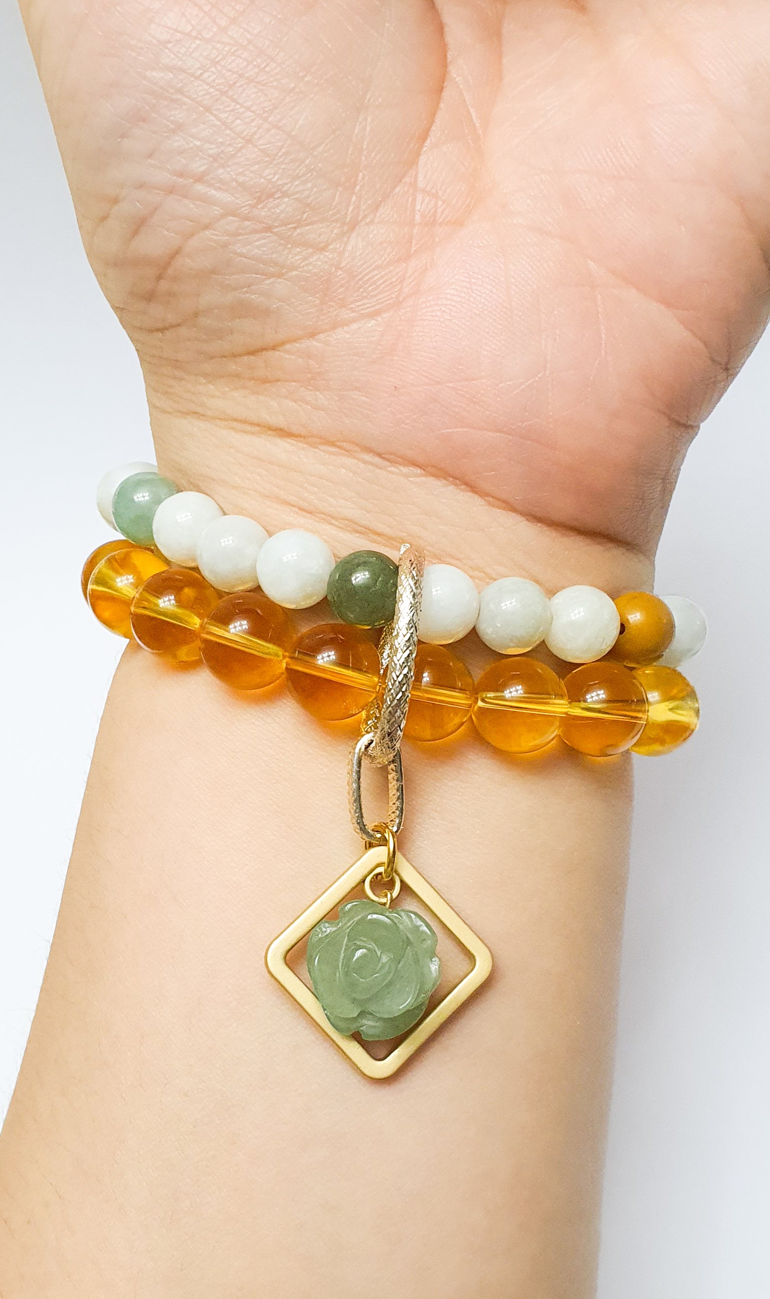 Burma Jade and Citrine Double Layer