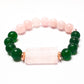 Madagascar rose quartz and green agate with rose quartz accent gemstone bracelet - Gems & stones ph