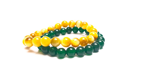 Golden tiger's eye and aventurine bundle bracelet - Gems & stones ph