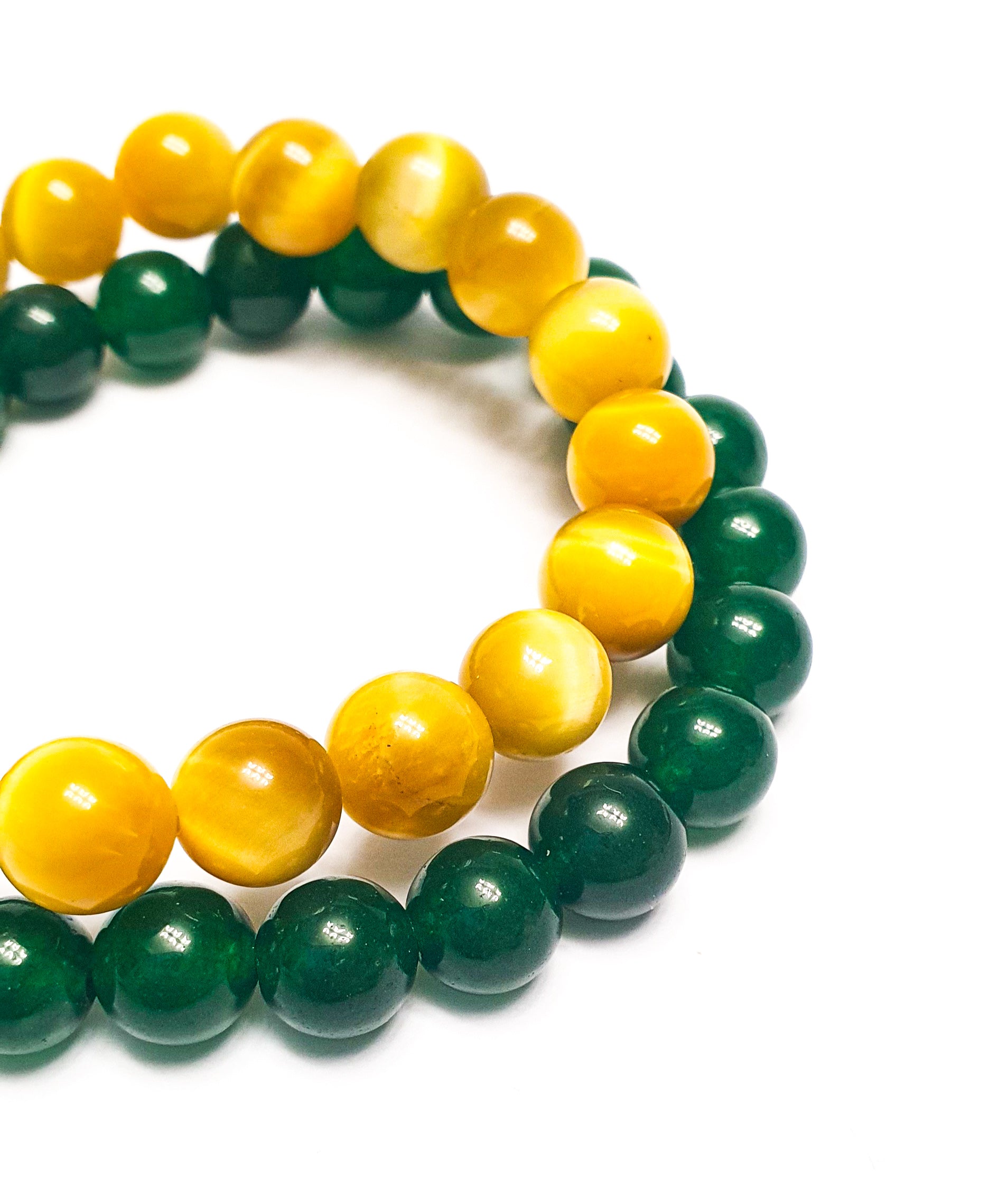 Golden tiger's eye and aventurine bundle bracelet - Gems & stones ph