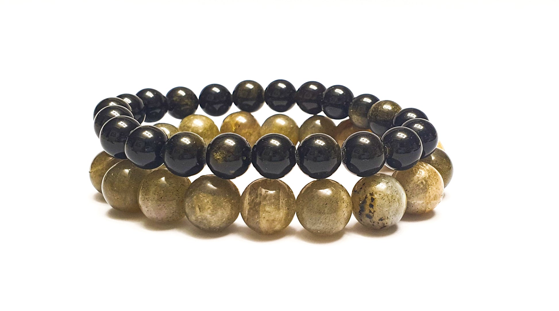 Labradorite and obsidian bundle bracelet - Gems & stones ph