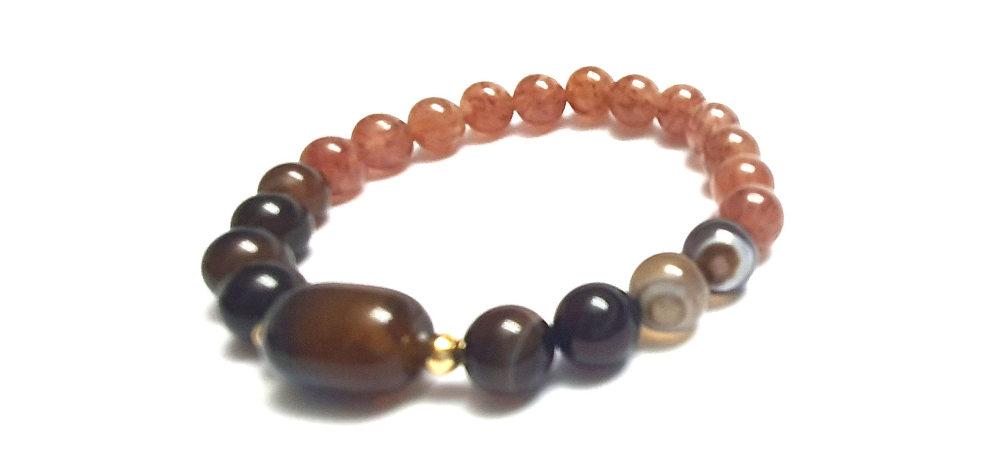 Botswana agate gemstone combination bracelet - Gems & stones ph