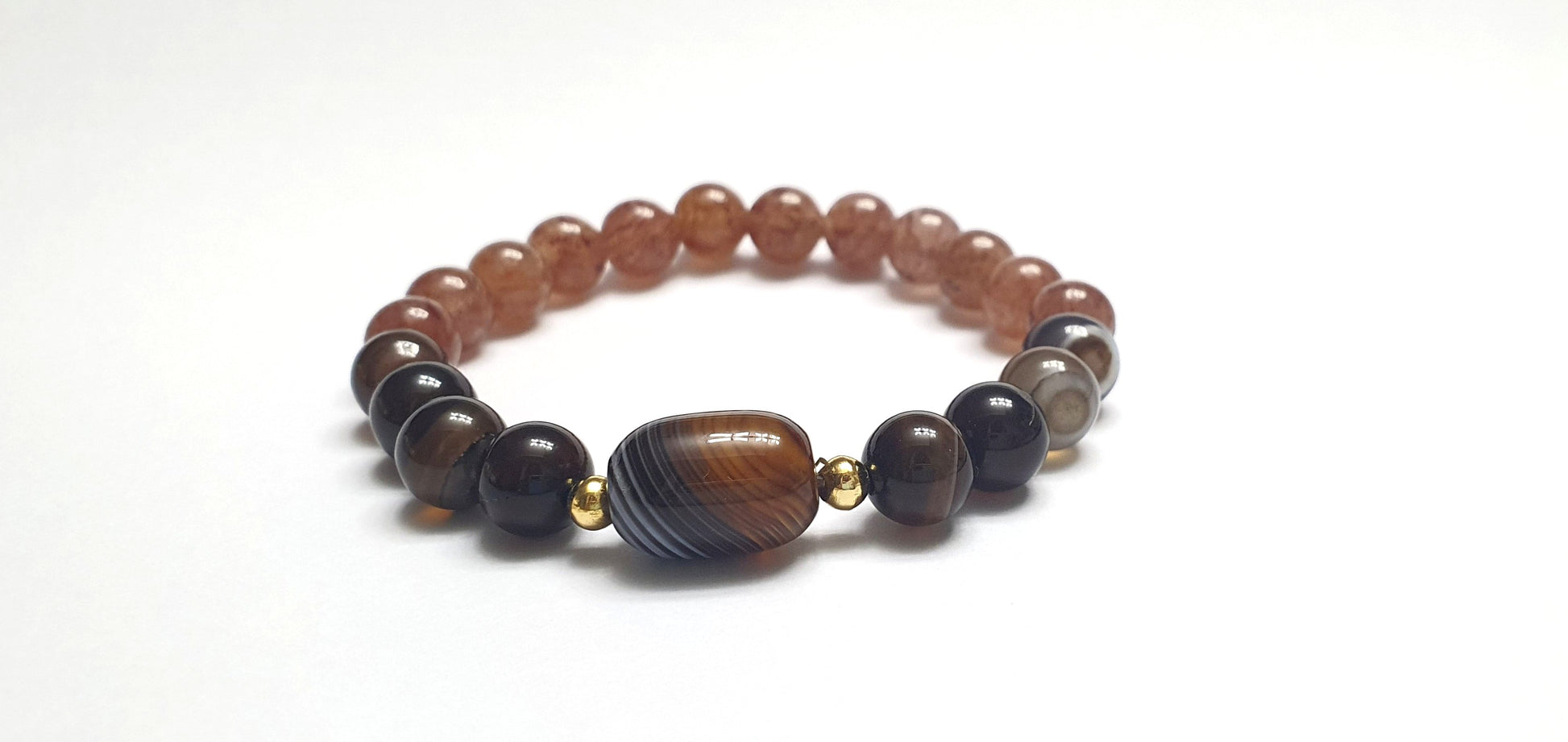 Botswana agate gemstone combination bracelet - Gems & stones ph