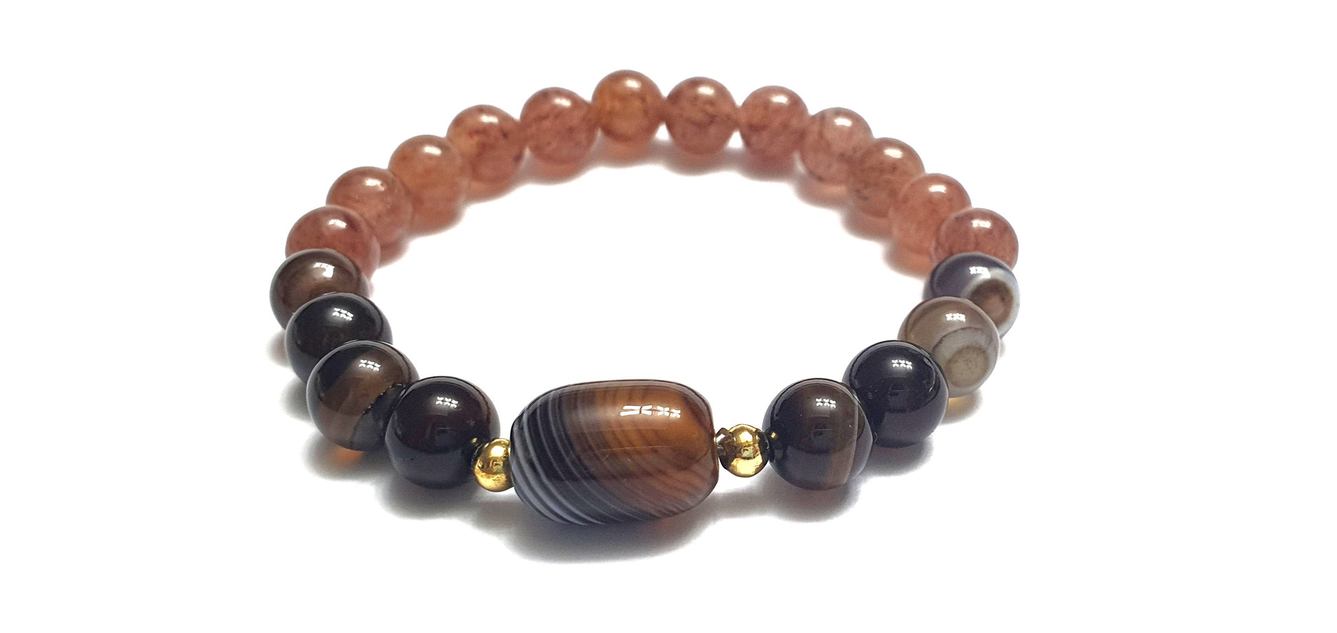 Botswana agate gemstone combination bracelet - Gems & stones ph