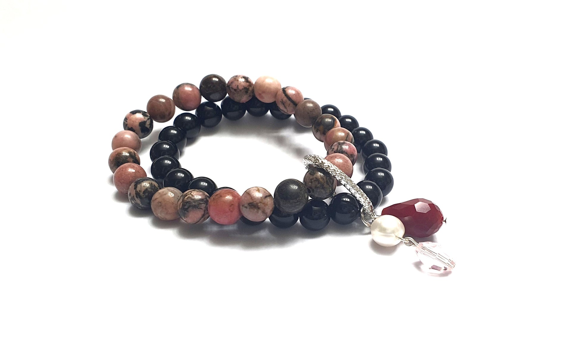 onyx and rhodonite two layer combination - Gems & stones ph