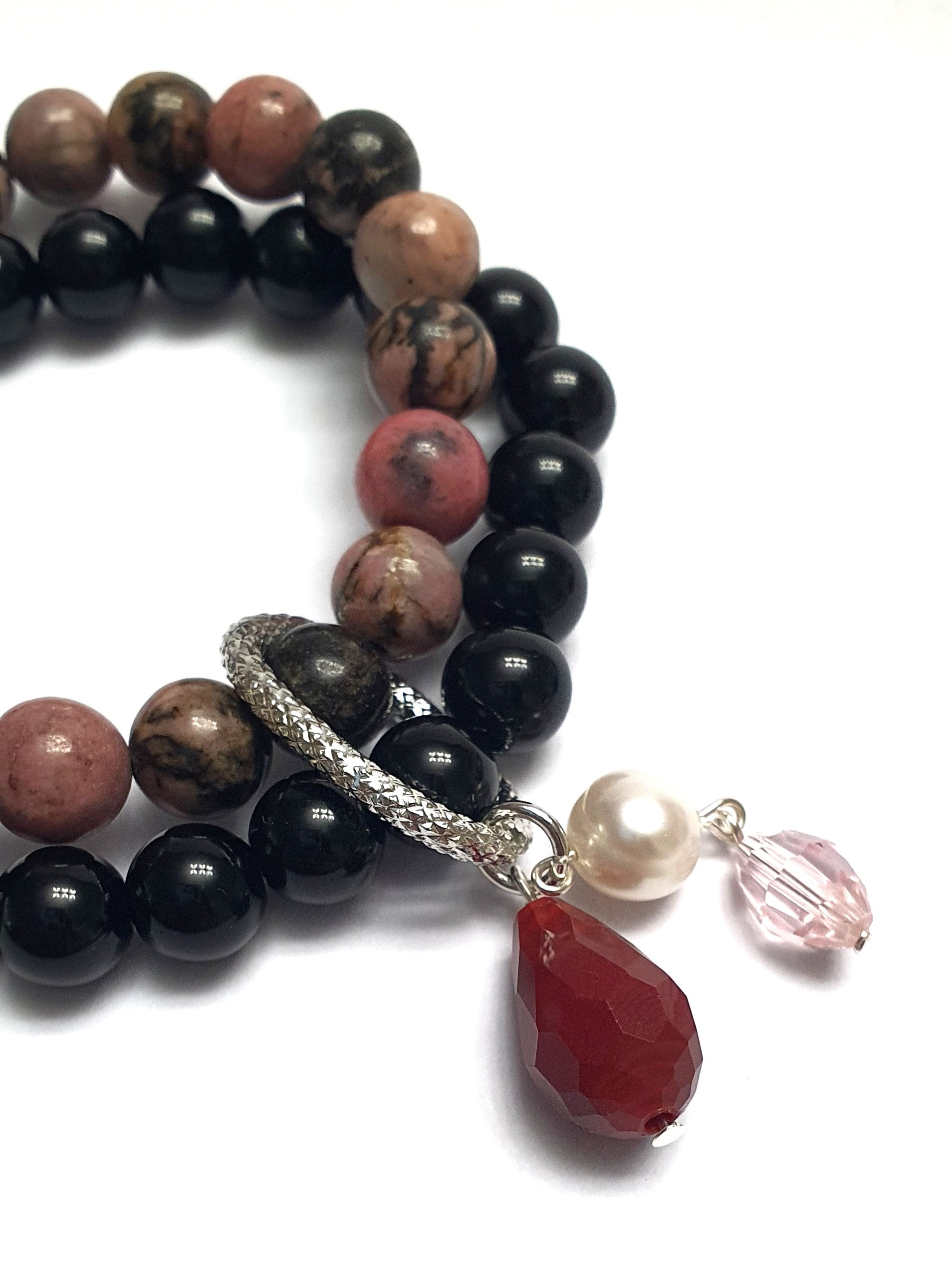 onyx and rhodonite two layer combination - Gems & stones ph