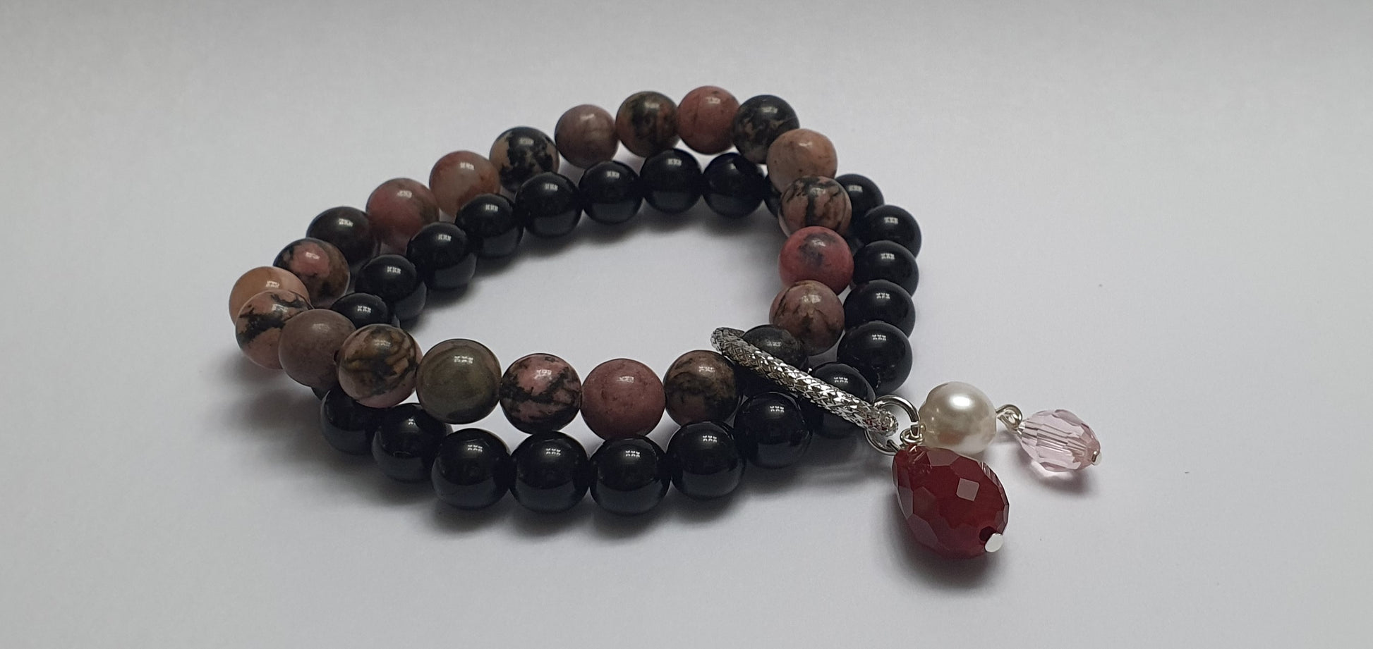 onyx and rhodonite two layer combination - Gems & stones ph