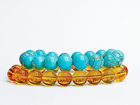 10MM Citrine and Turquentine bundle bracelet (health) - Gems & stones ph
