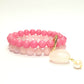 Rose quartz and chalcedony double layer combination bracelet - Gems & stones ph