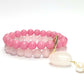 Rose quartz and chalcedony double layer combination bracelet - Gems & stones ph